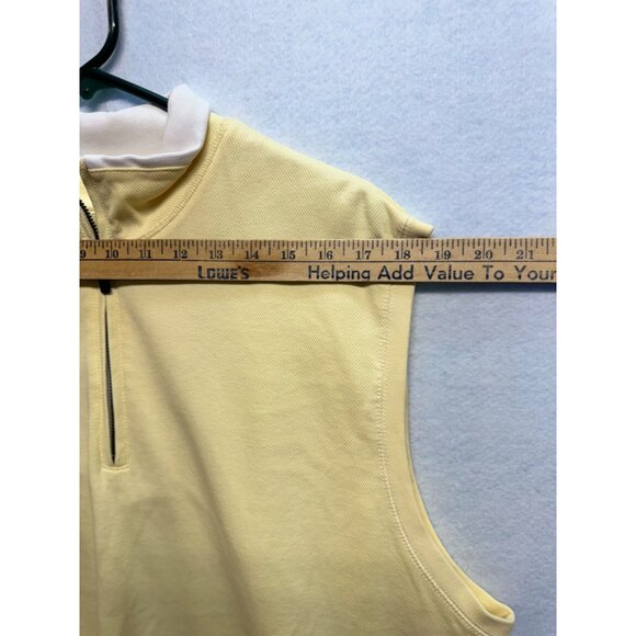 Carnoustie Men's Pullover Golf Sleeveless Vest 1/4 Zip Lined Yellow Cotton Large - Picture 4 of 7